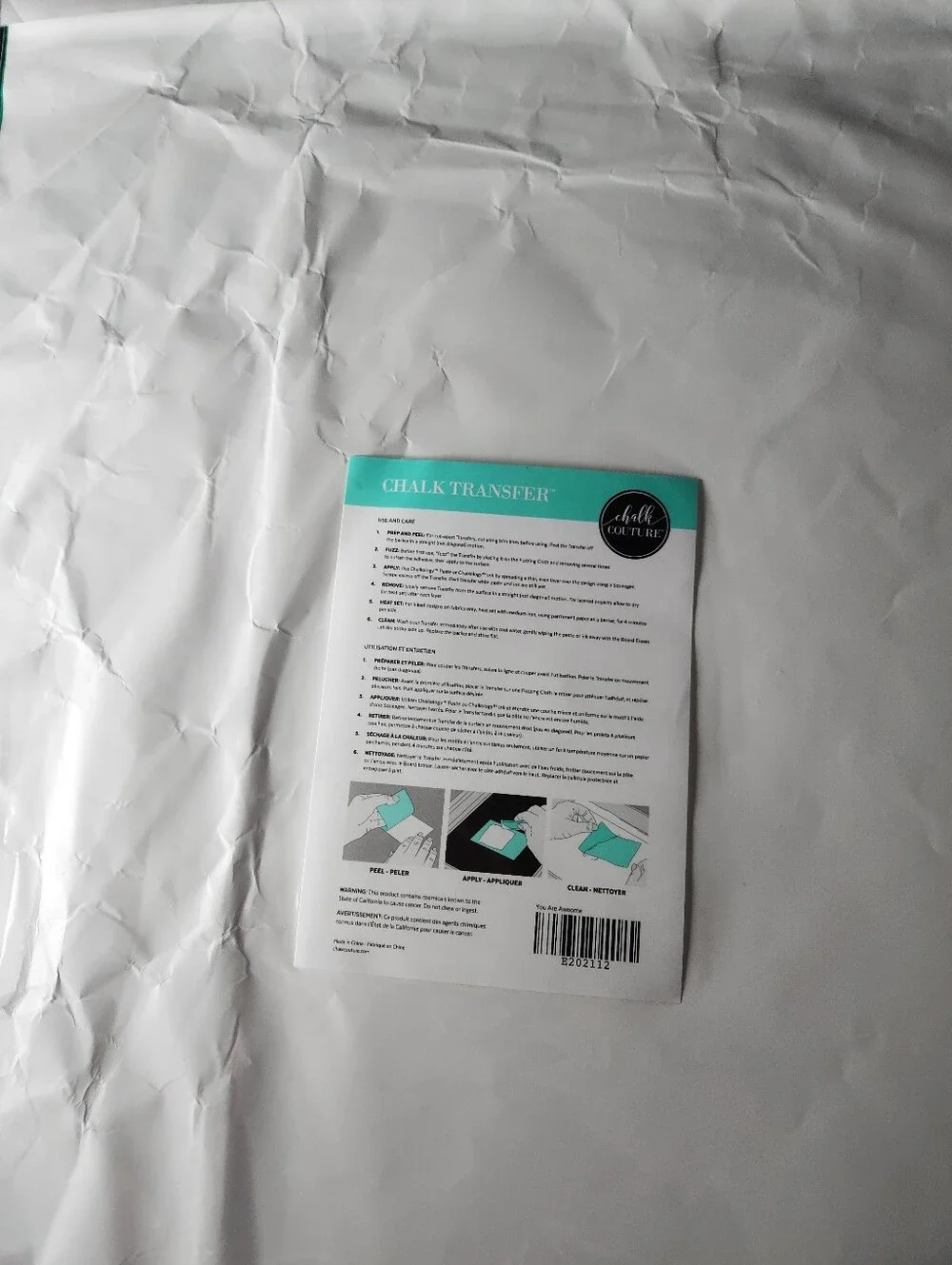 Lot Of 2 Chalk Couture Transfers, Used